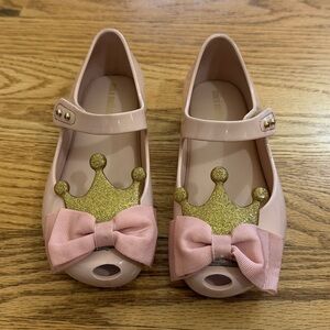 Mini Melissa Kids Pink Crown Mary Jane Sandal Shoes Size 10